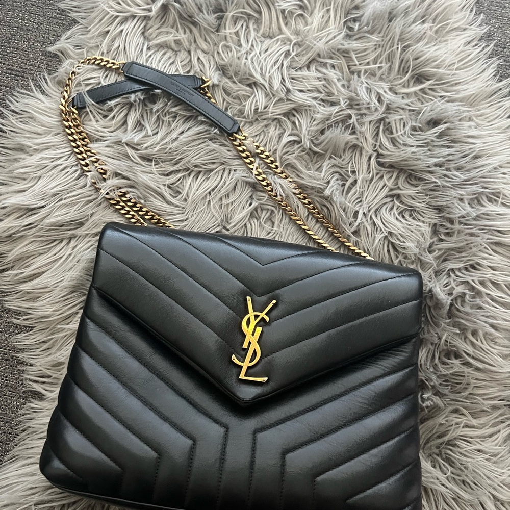 Yves Saint Laurent Black Chevron Lou Lou bag